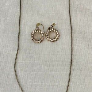 WHBM "gold & crystal" necklace with matching earrings